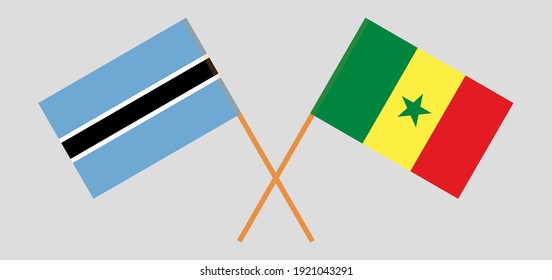 Banderas cruzadas de Botswana y Senegal