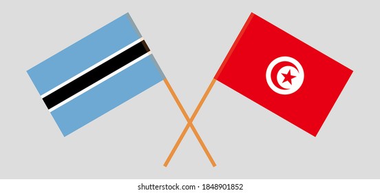 Banderas cruzadas de Botswana y Túnez

