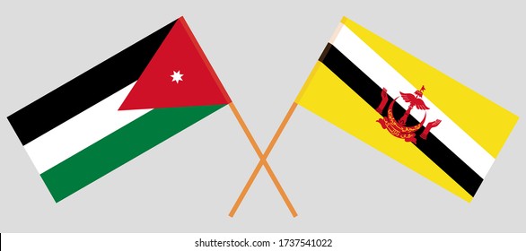 Kreuzflaggen von Brunei und Jordanien