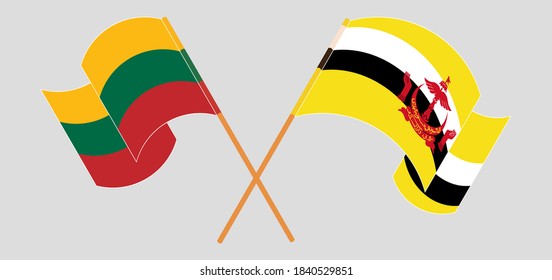 Banderas cruzadas de Brunei y Lituania