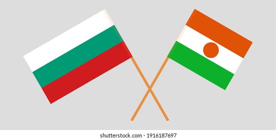 Banderas cruzadas de Bulgaria y Níger