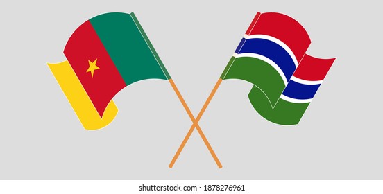  Banderas cruzadas de Camerún y Gambia