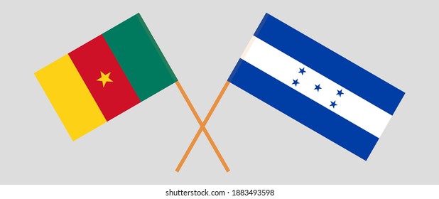 Banderas cruzadas de Camerún y Honduras