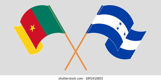 Banderas cruzadas de Camerún y Honduras