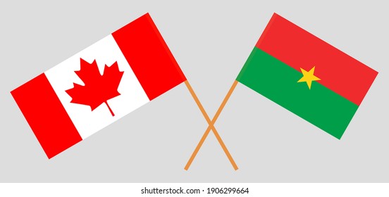 Crossed flags of Canada and Burkina Faso