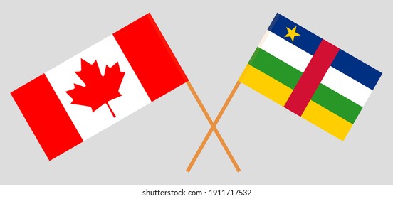 Crossed flags of Canada and Central African Republic