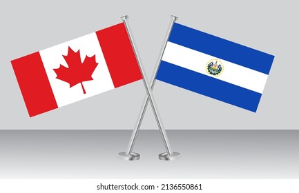 Crossed Flags Canada El Salvador Official Stock Vector (Royalty Free ...