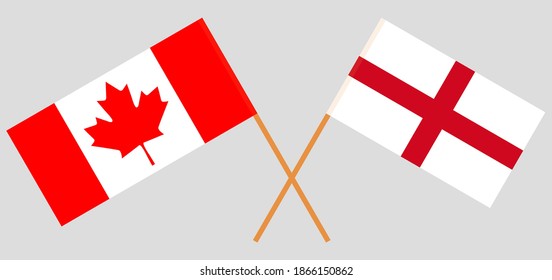 Crossed flags of Canada and England