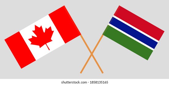 Crossed flags of Canada and the Gambia