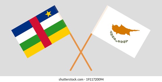 Banderas cruzadas de la República Centroafricana y Chipre