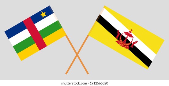 Banderas cruzadas de la República Centroafricana y Brunéi