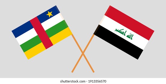 Crossed flags of Central African Republic and Iraq