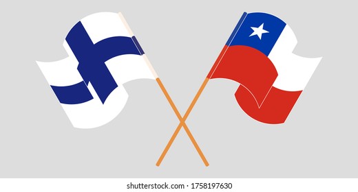 Crossed flags of Chile and Finland