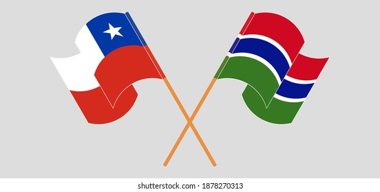  Crossed flags of Chile and the Gambia