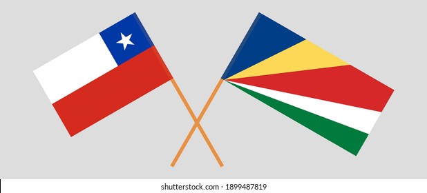 Crossed flags of Chile and Seychelles