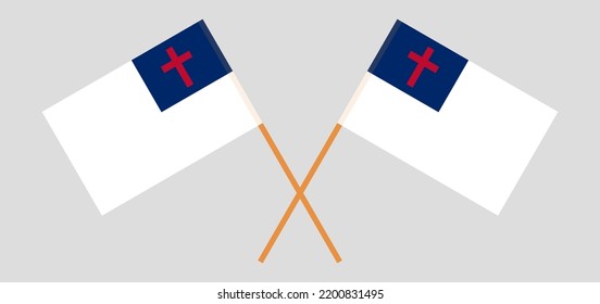 Banderas cruzadas de cristiandad. Colores oficiales. Proporción correcta. Ilustración del vector
