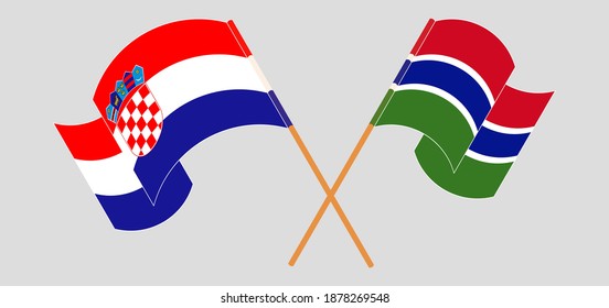 Crossed flags of Croatia and the Gambia