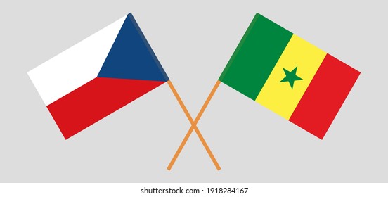Banderas cruzadas de la República Checa y Senegal