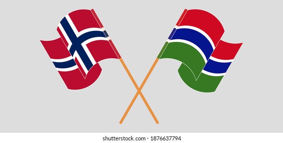 Crossed flags of Denmark and the Gambia