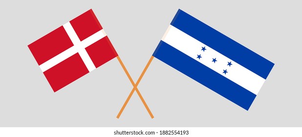 Crossed flags of Denmark and Honduras