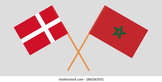 Crossed flags of Denmark and Morocco