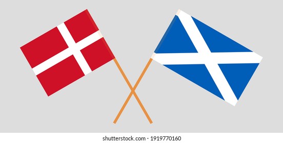 Crossed flags of Denmark and Scotland