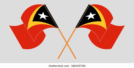Crossed flags of East Timor