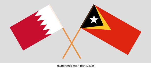 Crossed flags of East Timor and Bahrain