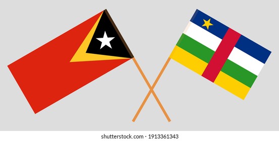 Crossed flags of East Timor and Central African Republic