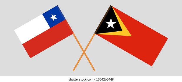 Crossed flags of East Timor and Chile