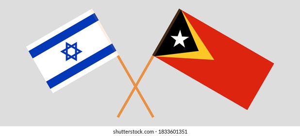 Banderas cruzadas de Timor Oriental e Israel