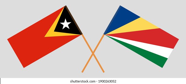 Banderas cruzadas de Timor Oriental y Seychelles