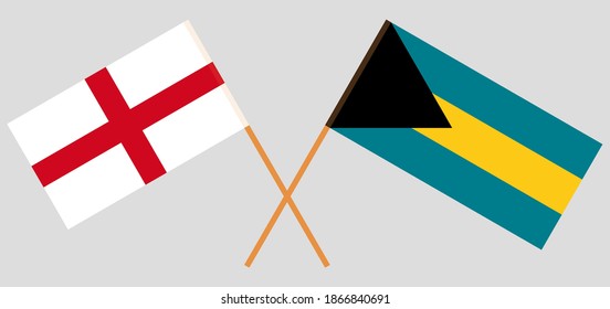 Crossed flags of England and Bahamas