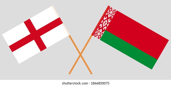 Crossed flags of England and Belarus