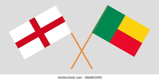 Gekreuzte Flaggen von England und Benin