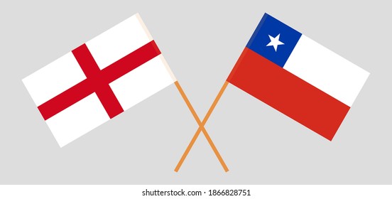 Crossed flags of England and Chile