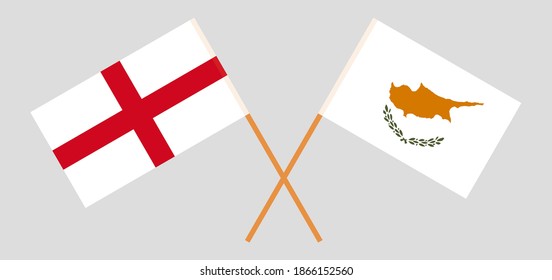 Crossed flags of England and Cyprus