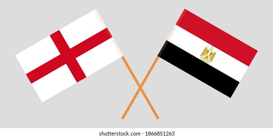 Banderas cruzadas de Inglaterra y Egipto