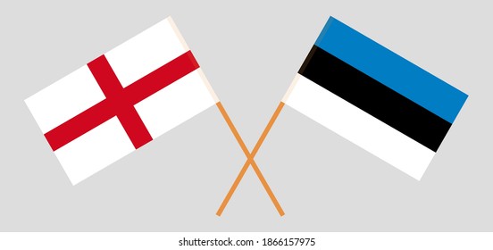 Crossed flags of England and Estonia