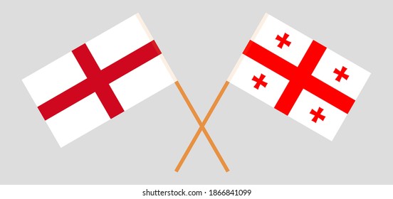 Crossed flags of England and Georgia