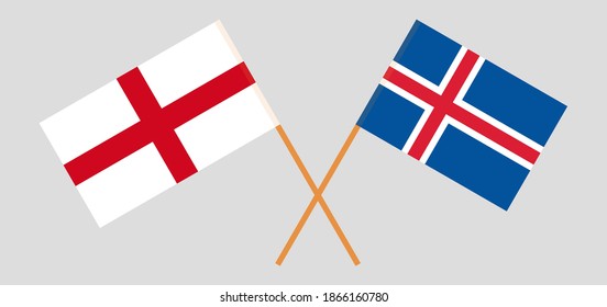 Crossed flags of England and Iceland