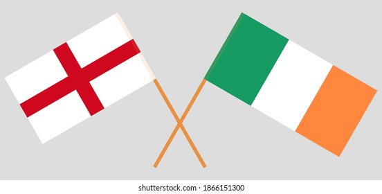 Crossed flags of England and Ireland