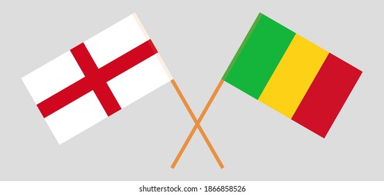 Crossed flags of England and Mali