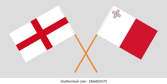 Banderas cruzadas de Inglaterra y Malta
