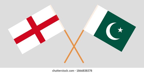 Crossed flags of England and Pakistan