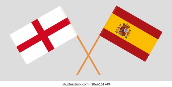 Crossed flags of England and Spain