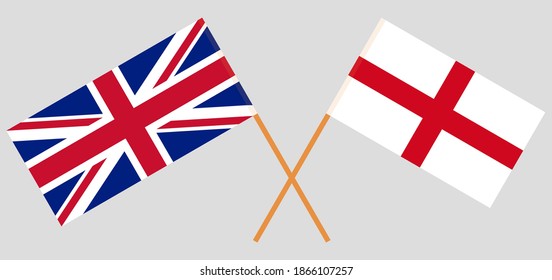 Crossed flags of England and the UK