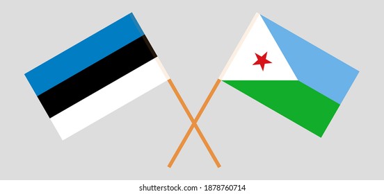 Crossed flags of Estonia and Djibouti