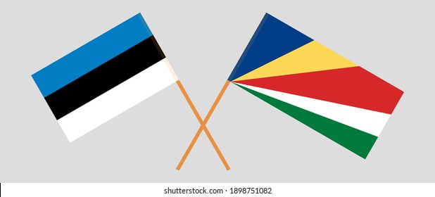 Crossed flags of Estonia and Seychelles