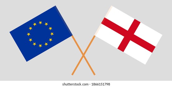 Crossed flags of the EU and England